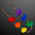 Rainbow Feathers Mardi Gras Fun Beads (Non-Light-Up)